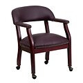 Flash Furniture Faux Leather Conference Chair, Burgundy/Mahogany (BZ100LF19LEA)