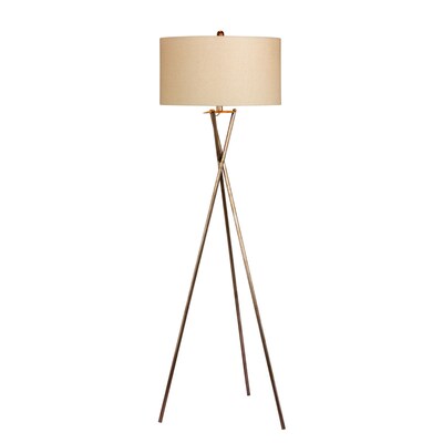 Fangio Lighting Incandescent Industrial Tripod Floor Lamp, 63.5 in. H, Rusted Silver (W-1538RSIL)