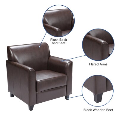 Flash Furniture HERCULES Diplomat Series LeatherSoft Office Guest and Reception Chairs Brown (BT8271BN)