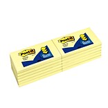 Post-it® Pop-Up Notes, 3 x 5, Canary Yellow, 100 Sheets/Pad, 12 Pads/Pack (R350-YW)