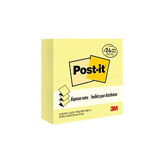 Post-it® Pop-up Notes, 3 x 3, Canary Yellow, 100 Sheets/Pad, 24 Pads/Pack (R330-24VAD)