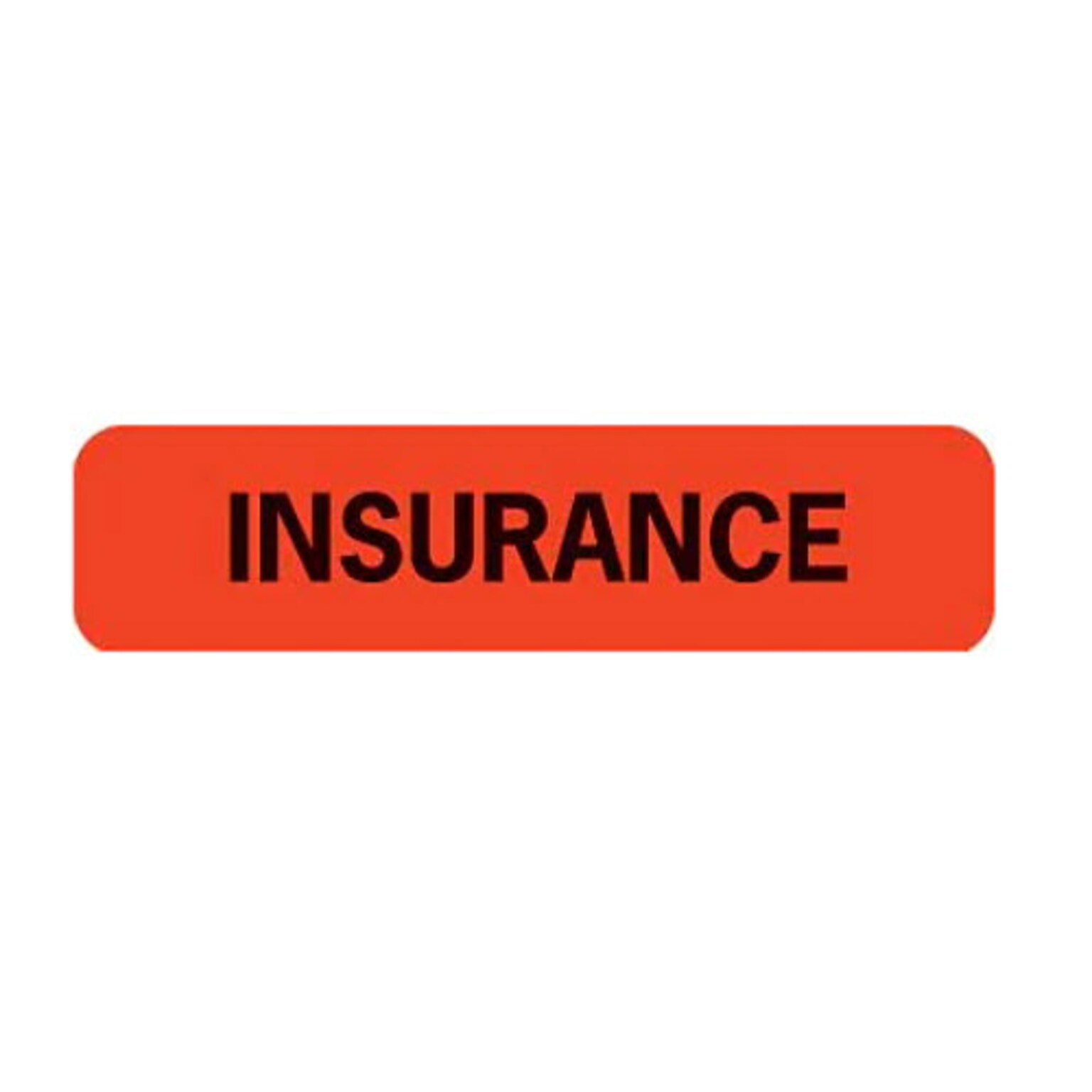Insurance Chart File Medical Labels, Insurance, Fluorescent Red, 5/16x1-1/4, 500 Labels