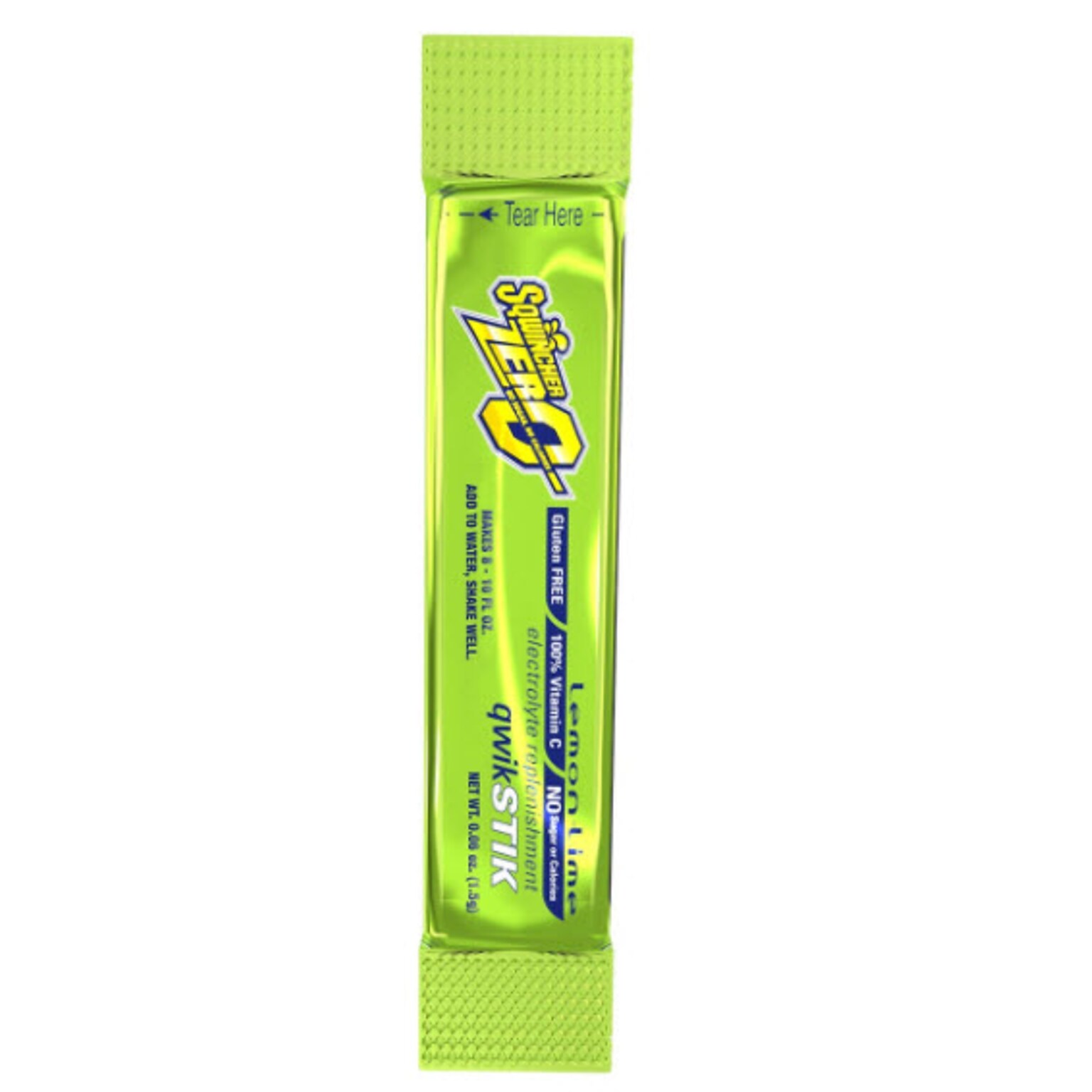 Sqwincher Qwik Stik ZERO Sugar Free Lemon-Lime Powdered Beverage Mix, 0.06 oz., 50/Pack (060205-LL)