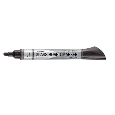 Quartet Glass Board Dry Erase Markers, Bullet Tip, Black, 12/Pack (79553)