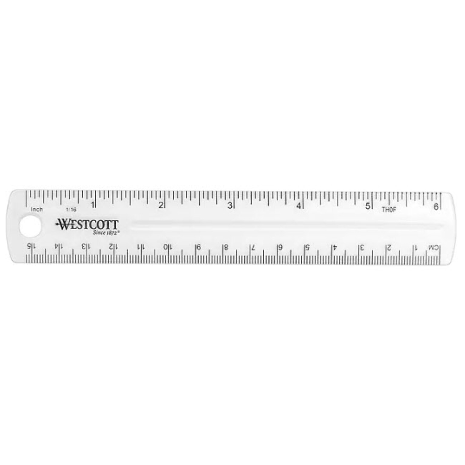 Westcott Shatterproof 6 Plastic Standard Ruler, Clear (45016))