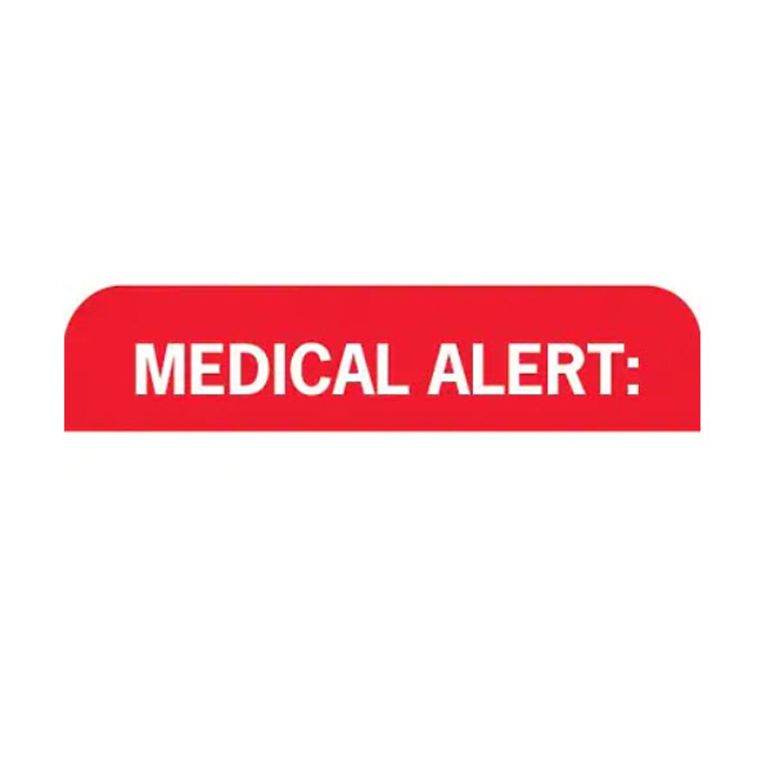Chart Alert Medical Labels, Medical Alert, Red and White, 7/8x1-1/2, 500 Labels