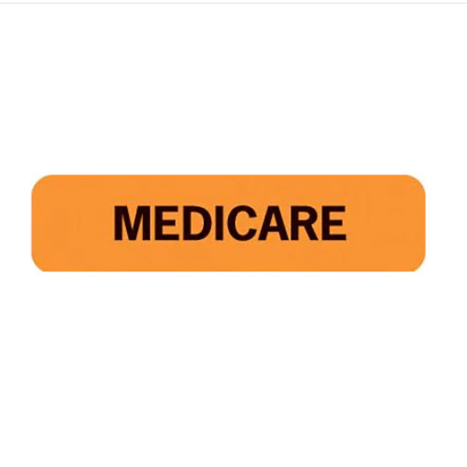 Insurance Chart File Medical Labels, Medicare, Fluorescent Orange, 5/16x1-1/4, 500 Labels