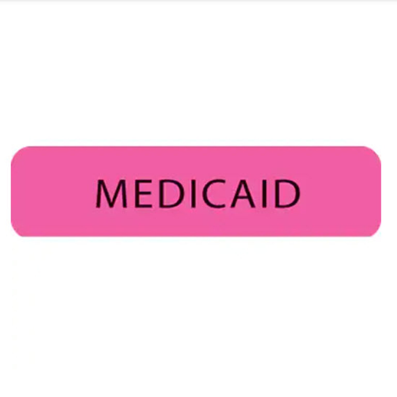 Insurance Chart File Medical Labels, Medicaid, Fluorescent Pink, 5/16x1-1/4, 500 Labels