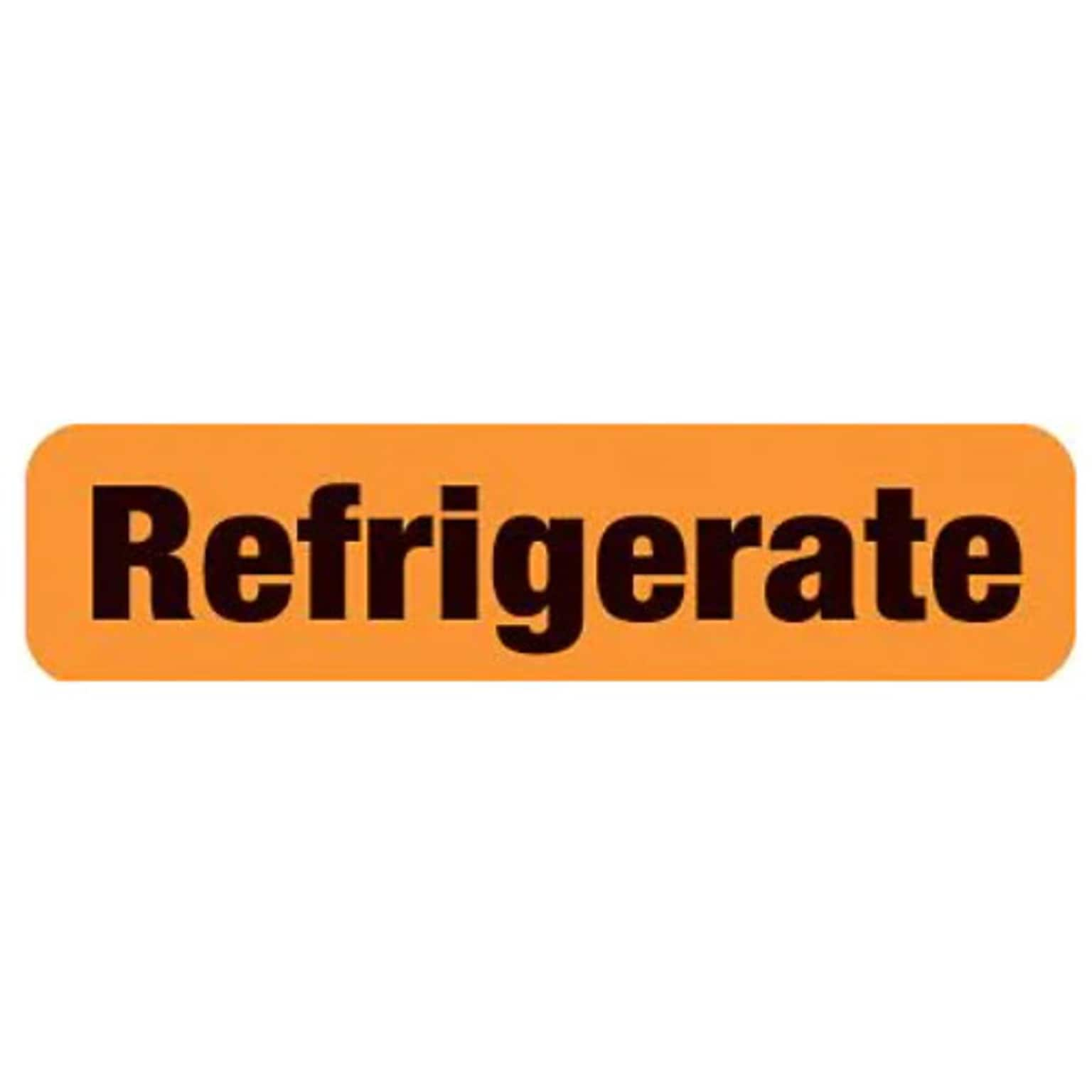 Chart Alert Medical Labels, Refrigerate, Orange, 5/16x1-1/4, 500 Labels