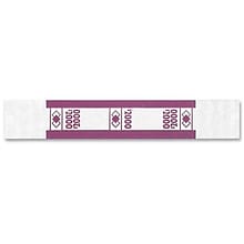 PM Company Currency Straps, White/Violet, $2,000, 1,000/Pk