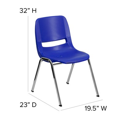 Flash Furniture HERCULES Series Plastic Shell Stack Chair, Navy/Chrome (RUT18NVYCHR)