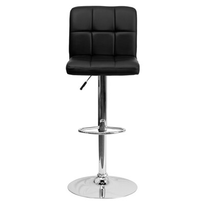 Flash Furniture Contemporary Vinyl Adjustable Height Barstool with Back, Black, 2-Pieces (2DS810MODBKGG)