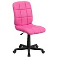 Flash Furniture Clayton Armless Vinyl Swivel Mid-Back Quilted Task Office Chair, Pink (GO16911PINK)