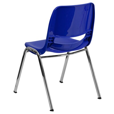 Flash Furniture HERCULES Series Plastic Shell Stack Chair, Navy/Chrome (RUT18NVYCHR)