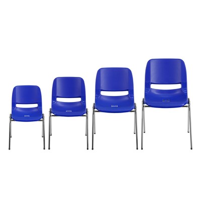 Flash Furniture HERCULES Series Plastic Shell Stack Chair, Navy/Chrome (RUT18NVYCHR)