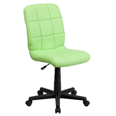 Flash Furniture Clayton Armless Vinyl Swivel Mid-Back Quilted Task Office Chair, Green (GO16911GRN)