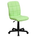 Flash Furniture Clayton Armless Vinyl Swivel Mid-Back Quilted Task Office Chair, Green (GO16911GRN)