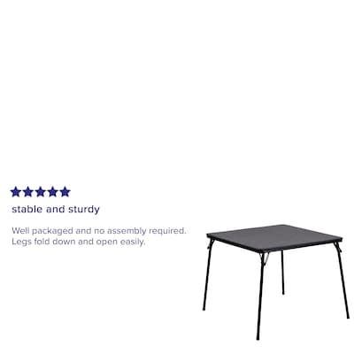 Flash Furniture Madelyn Folding Table, 33.5" x 33.5", Black (JB2)