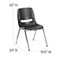 Flash Furniture HERCULES Series Plastic Shell Stack Chair, Black/Chrome (RUT18BKCHR)