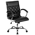 Flash Furniture Merideth LeatherSoft Swivel Mid-Back Executive Office Chair, Black (GO1297MBK)