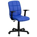 Flash Furniture Clayton Vinyl Swivel Mid-Back Quilted Task Office Chair, Blue (GO16911BLUEA)