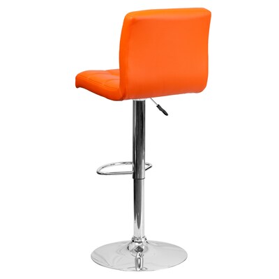 Flash Furniture Contemporary Vinyl Adjustable Height Barstool with Back, Orange, 2-Pieces (2DS810MODORGGG)