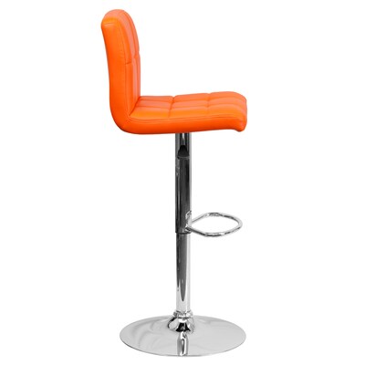 Flash Furniture Contemporary Vinyl Adjustable Height Barstool with Back, Orange, 2-Pieces (2DS810MODORGGG)