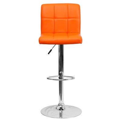 Flash Furniture Contemporary Vinyl Adjustable Height Barstool with Back, Orange, 2-Pieces (2DS810MODORGGG)