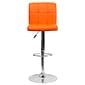 Flash Furniture Contemporary Vinyl Adjustable Height Barstool with Back, Orange, 2-Pieces (2DS810MODORGGG)
