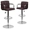 Flash Furniture Contemporary Vinyl Barstool, Adjustable Height, Brown, 2-Pieces (2CH102029BRNGG)