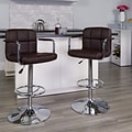 Flash Furniture Contemporary Vinyl Barstool, Adjustable Height, Brown, 2-Pieces (2CH102029BRNGG)