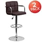 Flash Furniture Contemporary Vinyl Barstool, Adjustable Height, Brown, 2-Pieces (2CH102029BRNGG)