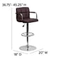 Flash Furniture Contemporary Vinyl Barstool, Adjustable Height, Brown, 2-Pieces (2CH102029BRNGG)