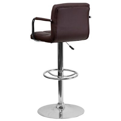 Flash Furniture Contemporary Vinyl Barstool, Adjustable Height, Brown, 2-Pieces (2CH102029BRNGG)