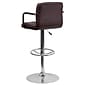 Flash Furniture Contemporary Vinyl Barstool, Adjustable Height, Brown, 2-Pieces (2CH102029BRNGG)
