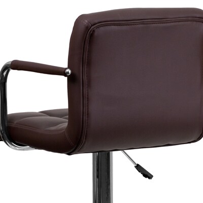 Flash Furniture Contemporary Vinyl Barstool, Adjustable Height, Brown, 2-Pieces (2CH102029BRNGG)