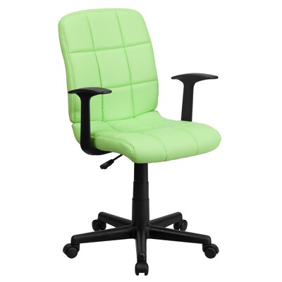 Flash Furniture Clayton Vinyl Swivel Mid-Back Quilted Task Office Chair, Green (GO16911GREENA)