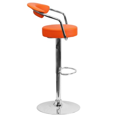 Flash Furniture Contemporary Vinyl Adjustable Height Barstool with Back, Orange, 2-Pieces (2CHTC31060ORGGG)