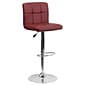 Flash Furniture Contemporary Vinyl Adjustable Height Barstool with Back, Burgundy, 2-Pieces (2DS810MODBURGGG)