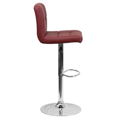 Flash Furniture Contemporary Vinyl Adjustable Height Barstool with Back, Burgundy, 2-Pieces (2DS810MODBURGGG)