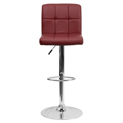 Flash Furniture Contemporary Vinyl Adjustable Height Barstool with Back, Burgundy, 2-Pieces (2DS810MODBURGGG)