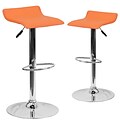 Flash Furniture Contemporary Vinyl Adjustable Height Barstool with Back, Orange, 2-Pieces (2DS801CONTORGGG)