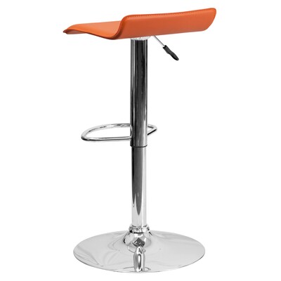 Flash Furniture Contemporary Vinyl Adjustable Height Barstool with Back, Orange, 2-Pieces (2DS801CONTORGGG)