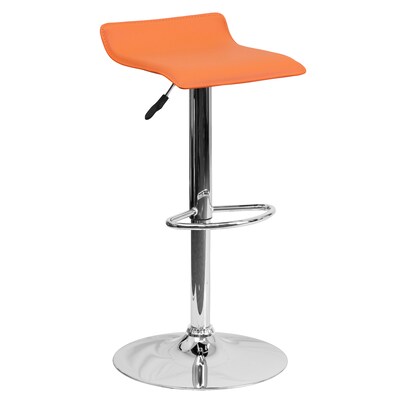 Flash Furniture Contemporary Vinyl Adjustable Height Barstool with Back, Orange, 2-Pieces (2DS801CONTORGGG)