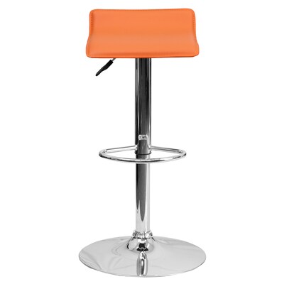 Flash Furniture Contemporary Vinyl Adjustable Height Barstool with Back, Orange, 2-Pieces (2DS801CONTORGGG)
