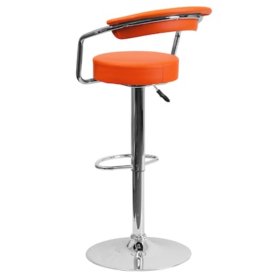 Flash Furniture Contemporary Vinyl Adjustable Height Barstool with Back, Orange, 2-Pieces (2CHTC31060ORGGG)