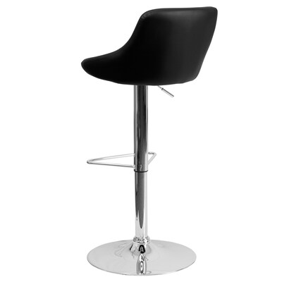 Flash Furniture Contemporary Vinyl Adjustable Height Barstool with Back, Black, 2-Pieces (2CH82028MODBKGG)
