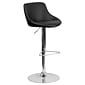 Flash Furniture Contemporary Vinyl Adjustable Height Barstool with Back, Black, 2-Pieces (2CH82028MODBKGG)