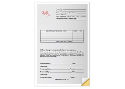 Custom Carbonless 2-Part Forms, 5-1/2 x 8-1/2, 2 Standard Inks, 250 Sets per Pack