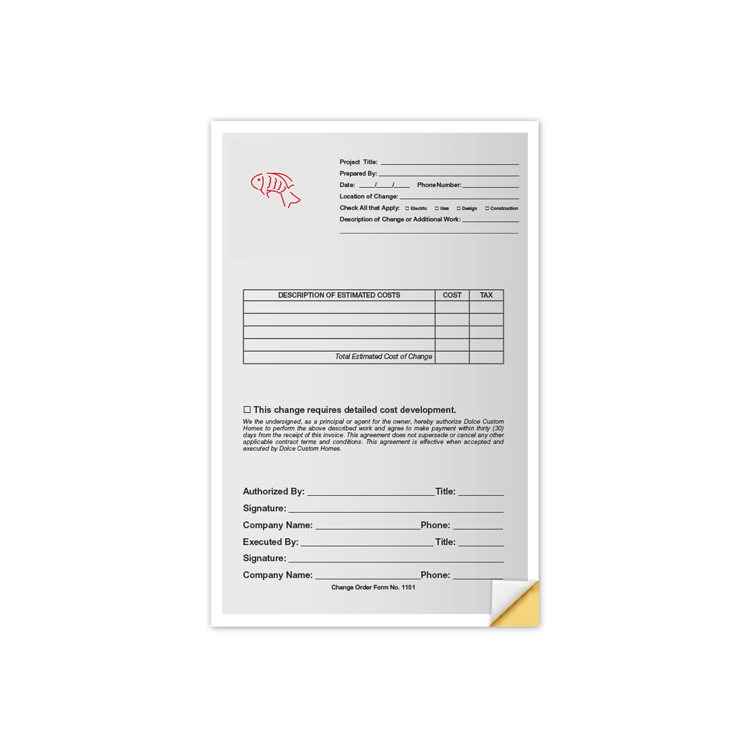 Custom Carbonless 2-Part Forms, 5-1/2 x 8-1/2, 2 Standard Inks, 250 Sets per Pack